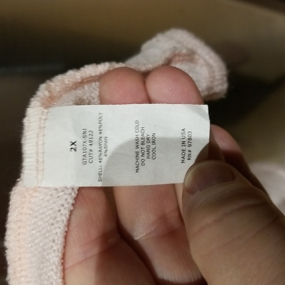 Green Envelope soft pink cardigan vest super soft sz 2X - Picture 6 of 7